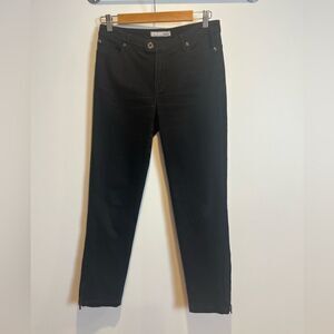 Chico's platinum denim black cropped jeans Zip Ankle Zip Back Pockets SZ 00 (2)